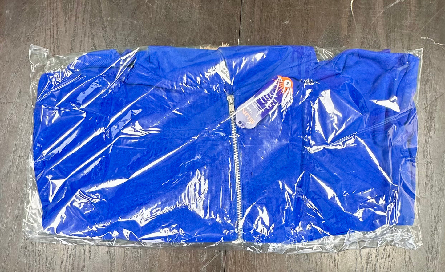 Royal Blue Zippered Hooded Sweatshirt (Small)
