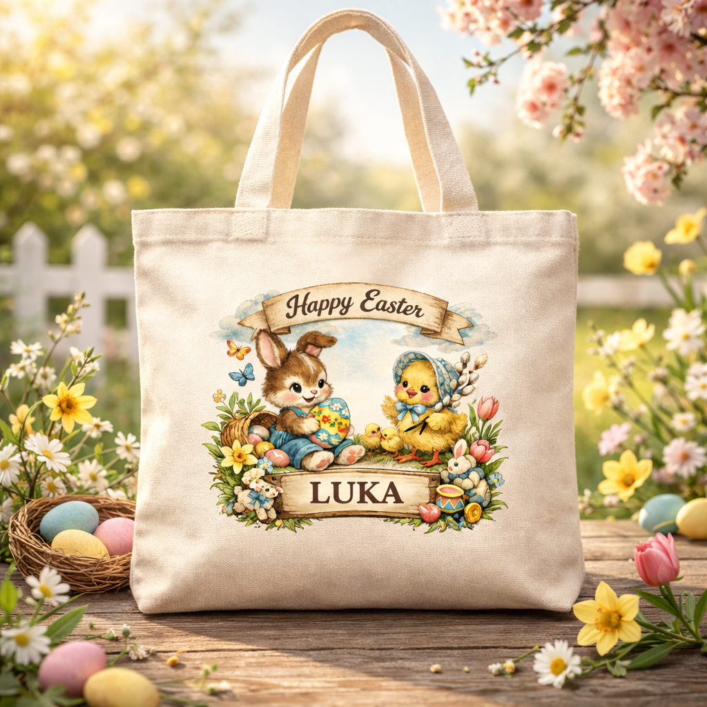 Personalized Kids Easter Hunt Bag with Name