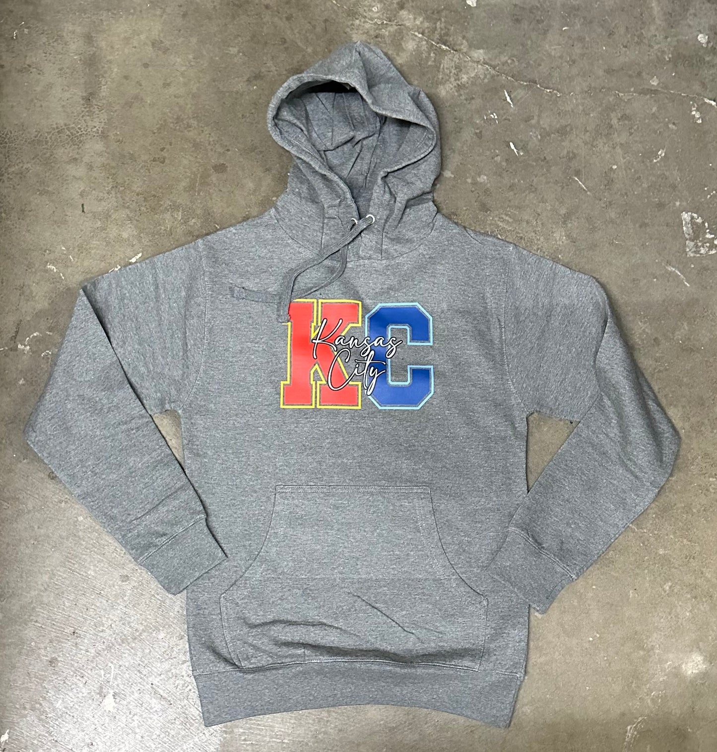 KC Baseball & Football  - Kansas City Hooded Sweatshirt (Sport Gray)