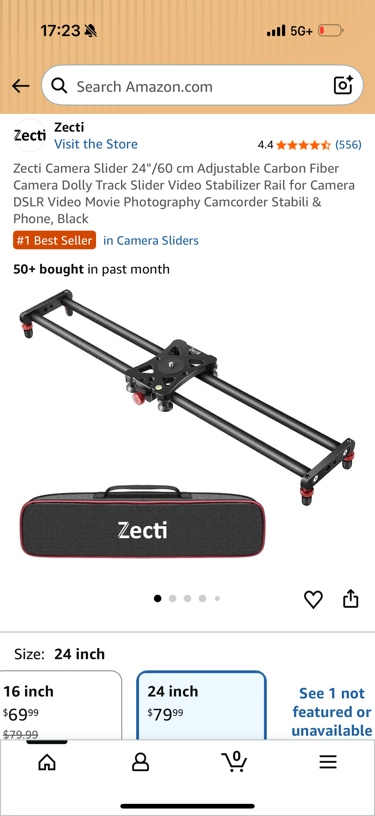 Camera Slider 24"/60 cm Adjustable Carbon Fiber Camera Dolly Track Slider Video Stabilizer Rail for Camera DSLR Video Movie Photography Camcorder Stabili & Phone, Black