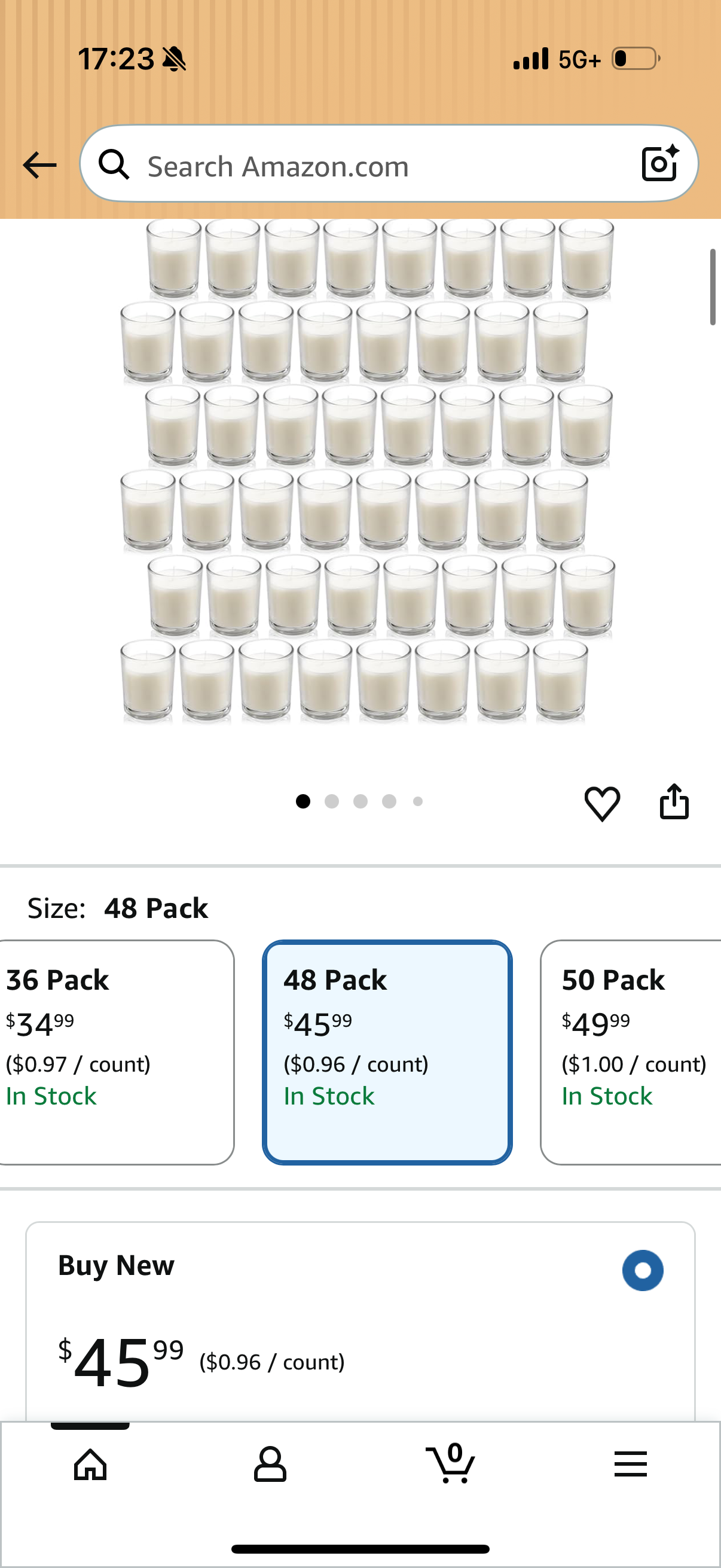 Housecret 42 Pack Warm White Unscented Clear Glass Filled Votive Candles. Hand Poured Wax Candle Ideal Gifts for Aromatherapy Spa Weddings Birthdays Holidays Party