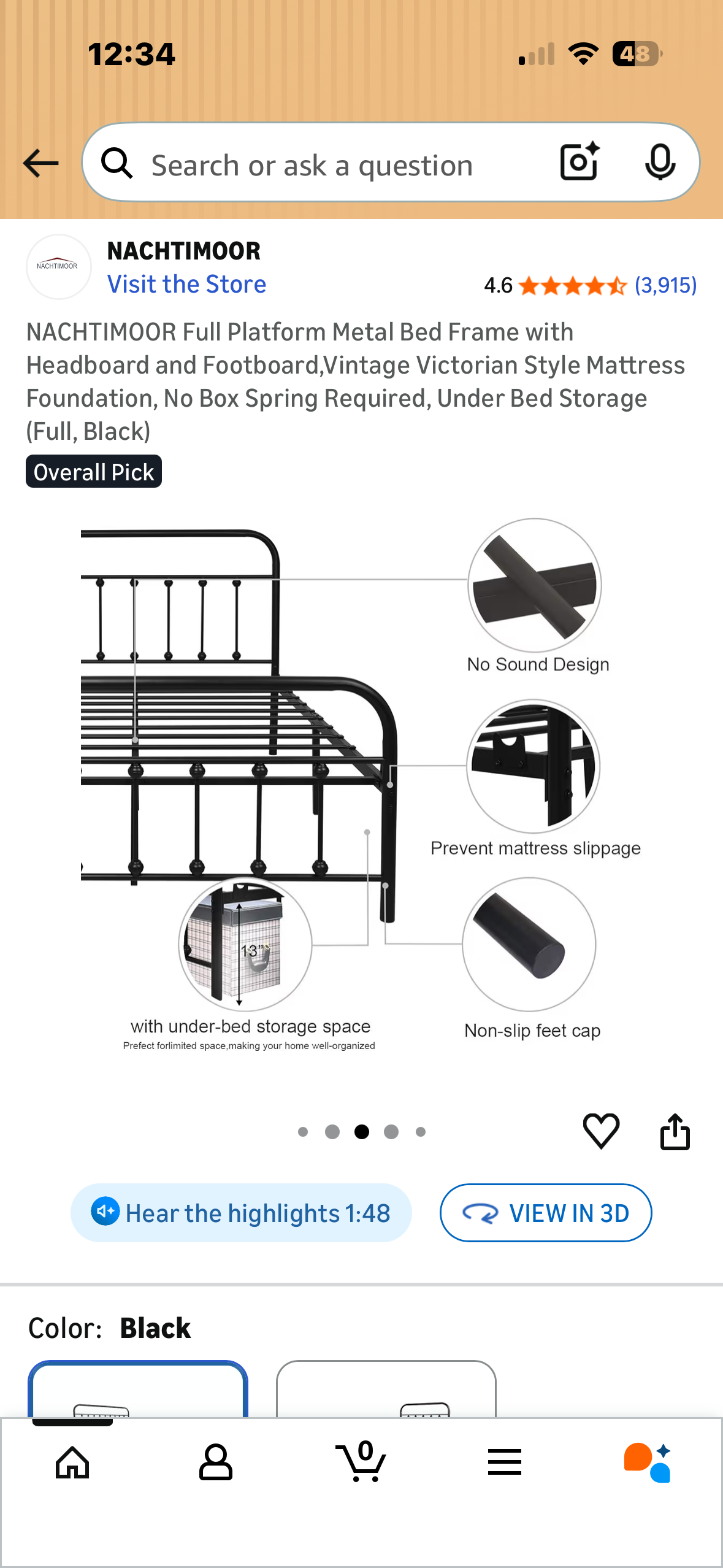 Full Size Bed Frame, White (B1186)