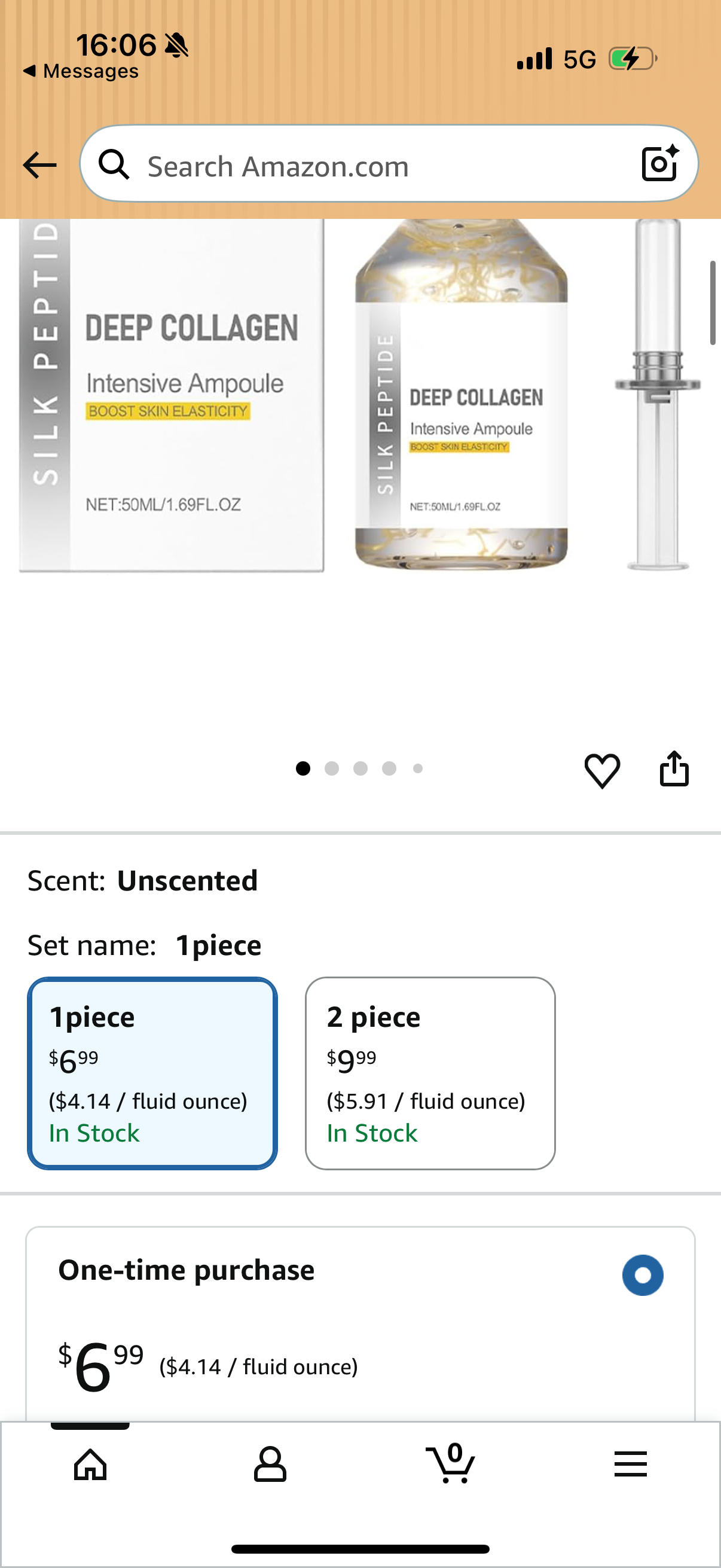 Silk Peptide Intensive Ampoule, Copper Peptides Serum for Face with Collagen & Multi Peptides, Deep Collagen Hydrating Firming Serum for All Skin Types (Unscented, 1 piece) EXP: 01/03/2029