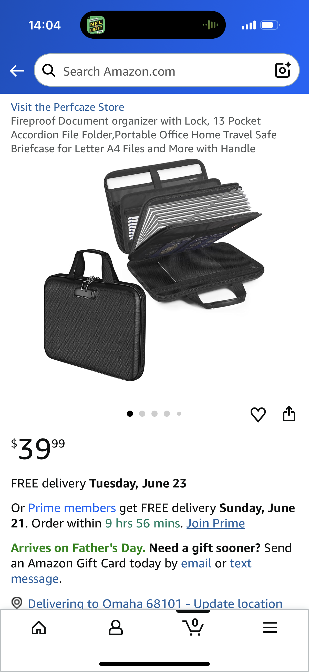 Fireproof Document organizer with Lock, 13 Pocket Accordion File Folder,Portable Office Home Travel Safe Briefcase for Letter A4 Files and More with Handle