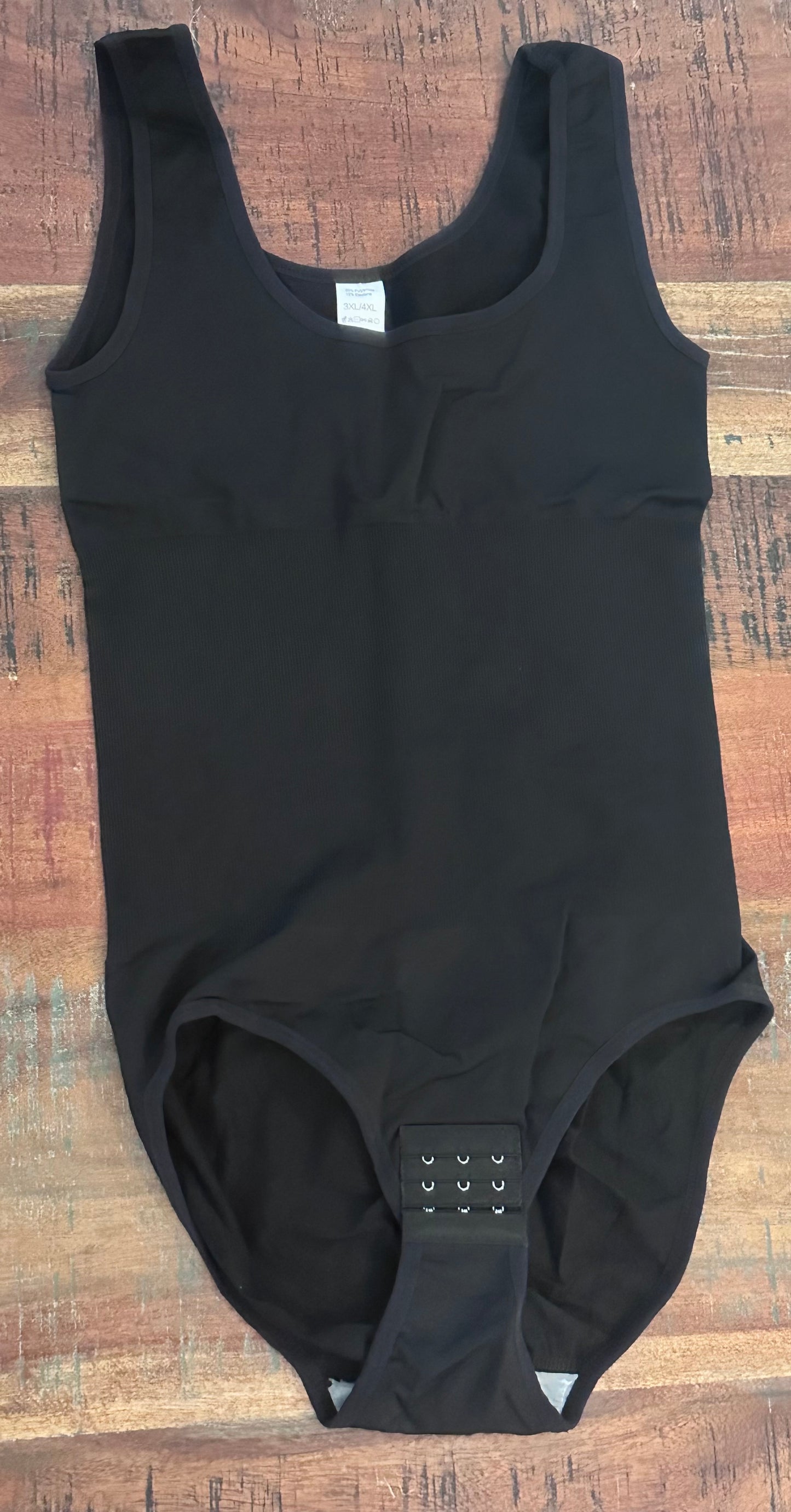 Women's Black Tank Top Shape Wear Snap Body Suit (Size 3XL/4XL)