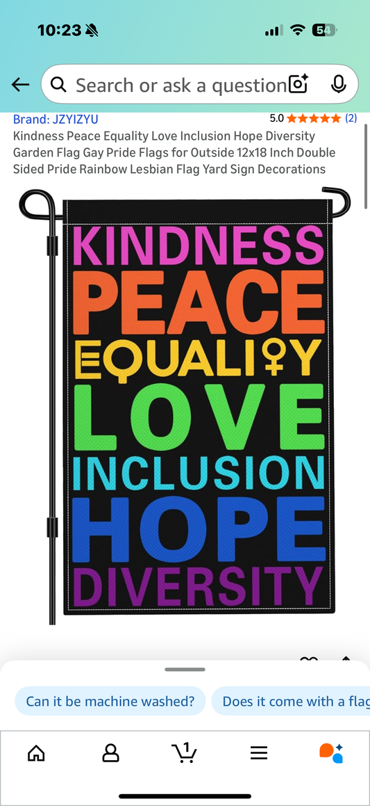 Kindness Peace Equality Love Inclusion Hope Diversity Garden Flag Gay Pride Flags for Outside 12x18 Inch Double Sided Pride Rainbow Lesbian Flag Yard Sign Decorations