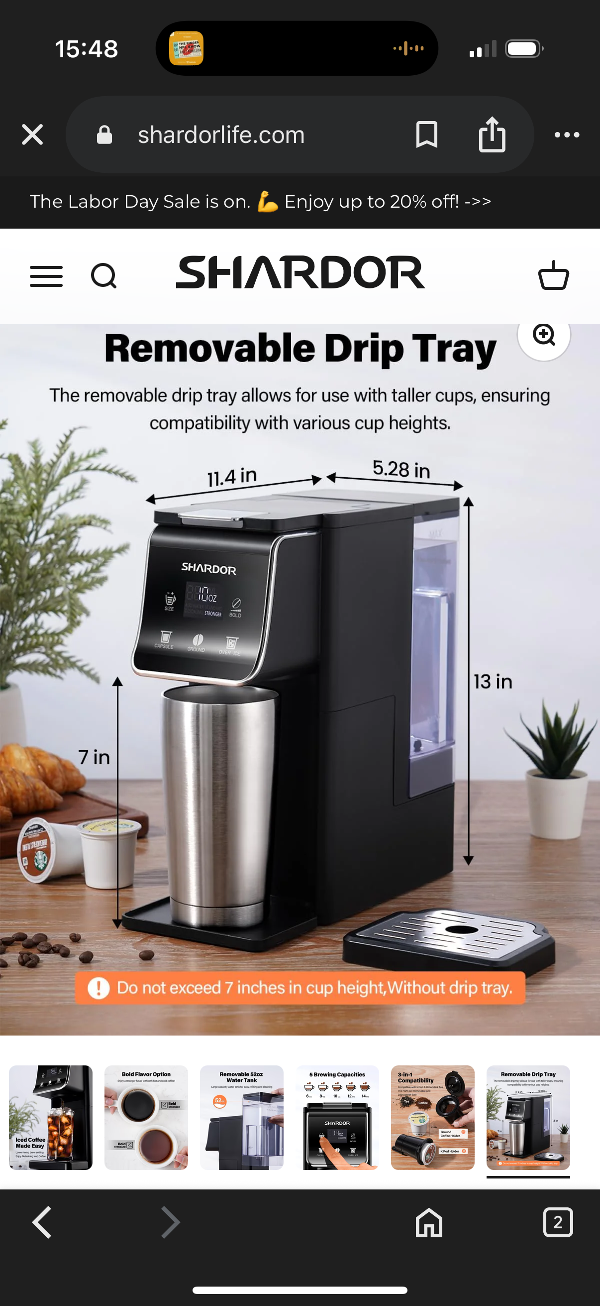 Coffee Maker Hot & Iced for K Cup Pods Black