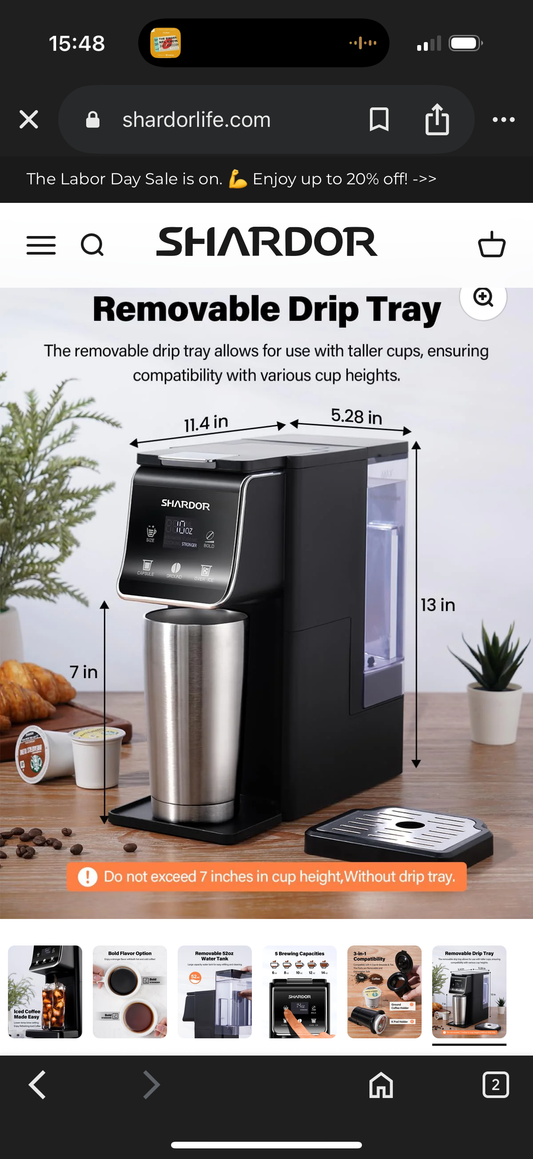 Coffee Maker Hot & Iced for K Cup Pods Black
