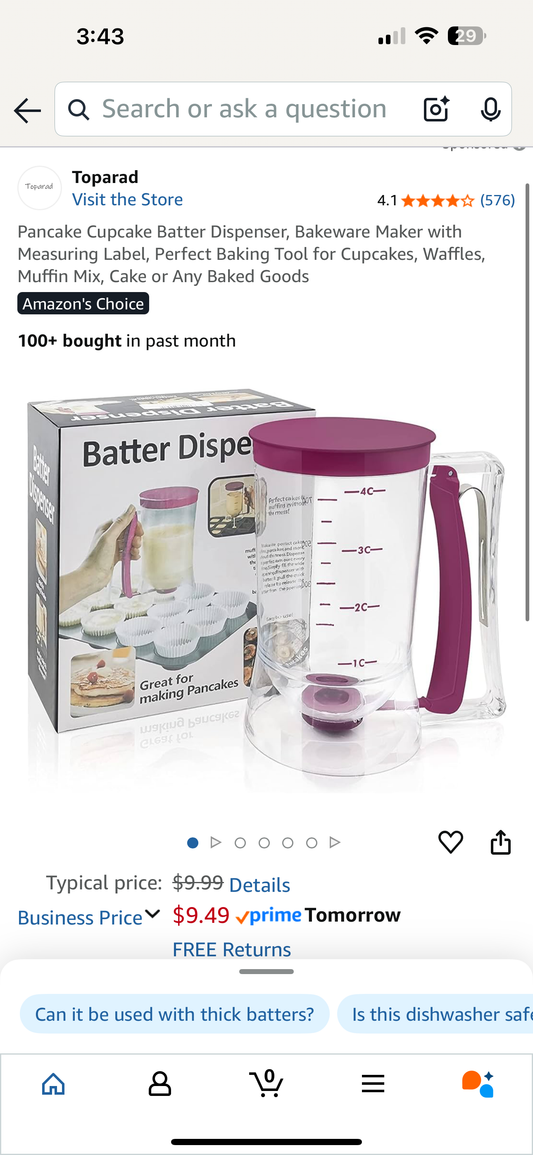 Pancake/Cupcake Batter Dispenser