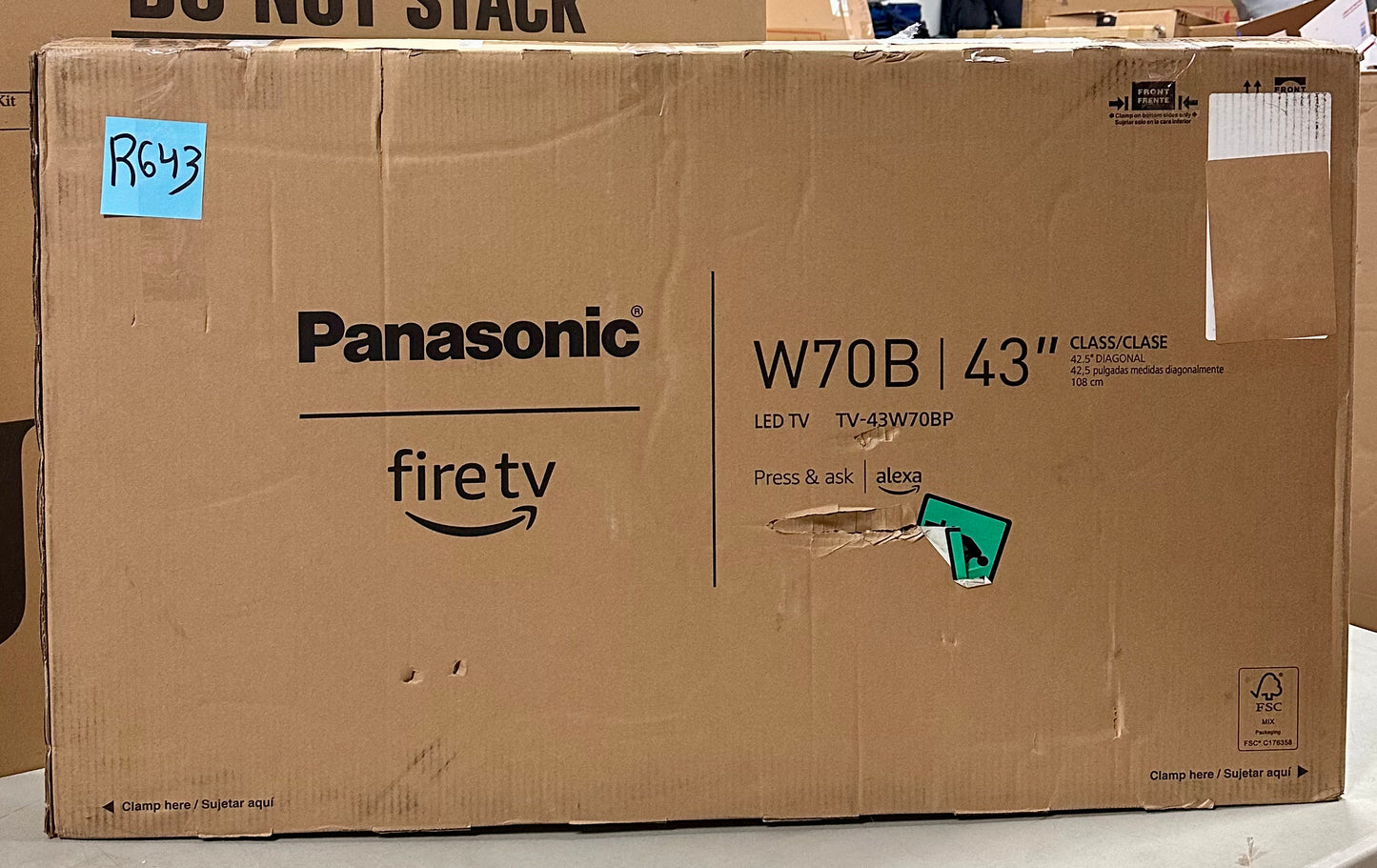 Panasonic W70 Series 43" LED 4K Ultra HD Smart Fire TV, Press & Ask Alexa, Apple AirPlay, HDR10+, HDMI 2.1, and Bluetooth Support - 43W70BP (R643)