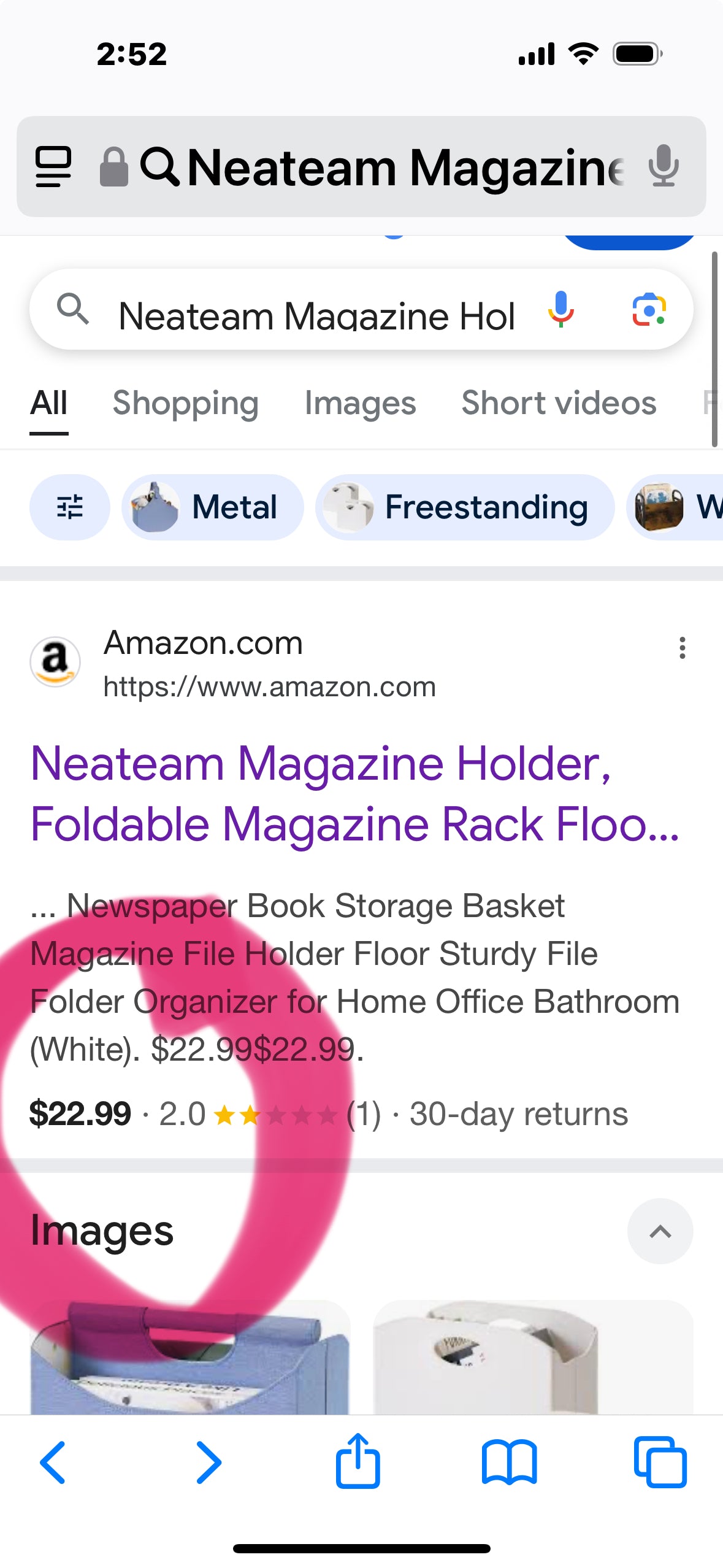 Magazine Holder, Foldable Magazine Rack Floor with 9 Pockets Durable Newspaper Book Storage Basket Magazine File Holder Floor Sturdy File Folder Organizer for Home Office Bathroom (White)