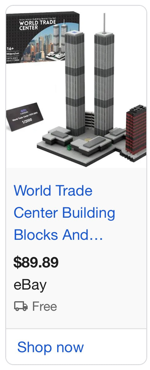PuzzRyxius World Trade Center (1973-2001) Famous Landmark Model Building Set, 1/2000 Scale Collectible Architecture Skylines Building Blocks Model, Christmas Birthday Gifts for Adults (982 Pieces)