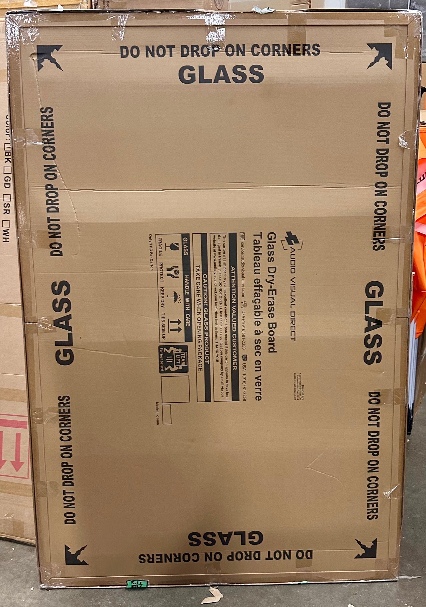 Audio-Visual Direct Magnetic Ultra White Glass Dry-Erase Board Set - 6' x 4' - Includes Magnets, Hardware & Marker Tray (O455)