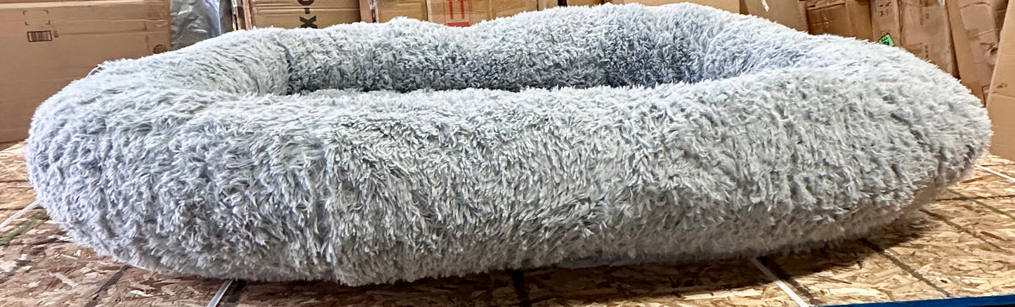 Human Dog Bed for People and Pets, Extra Large - Bean Bag Adult Size Giant Sized for Waterproof and Washable Anti-Slip Grey 74"x50"x12" (Light Grey) (R668)