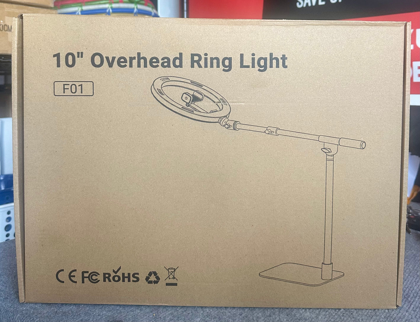 LUXSURE Ring Light with Stand, Adjustable Overhead Phone Mount with 10" Selfie Light, Phone Tripod, Ring Light and Remote, for Video Recording, Live Streaming’