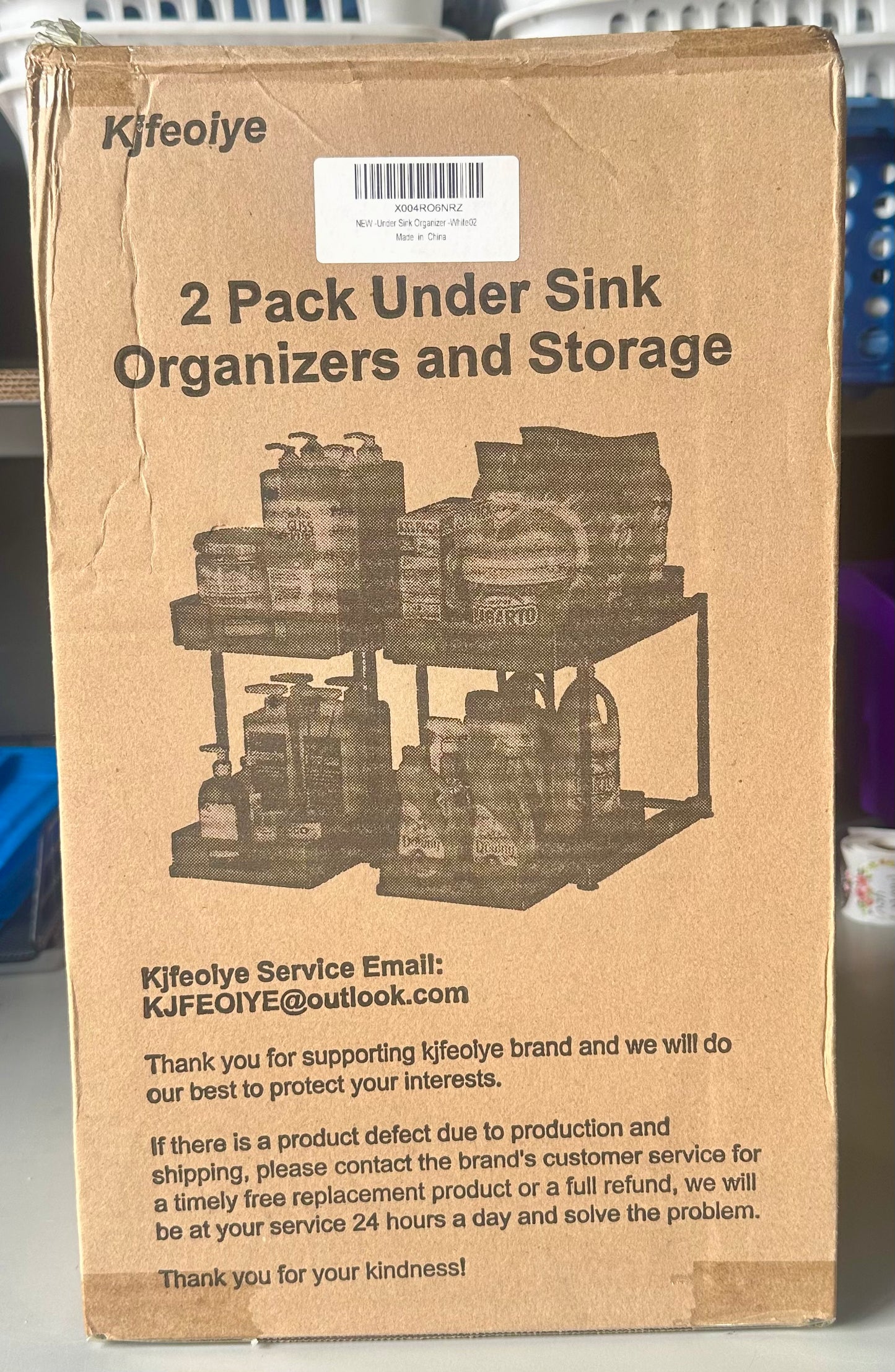 Under Sink Organizer, 2 Pack, 2 Tier Pull Out Under Cabinet Organizer Shelf with Pad, Metal Slide Out Under Sink Storage, Mesh Sliding Drawers for Kitchen Bathroom Laundry, White