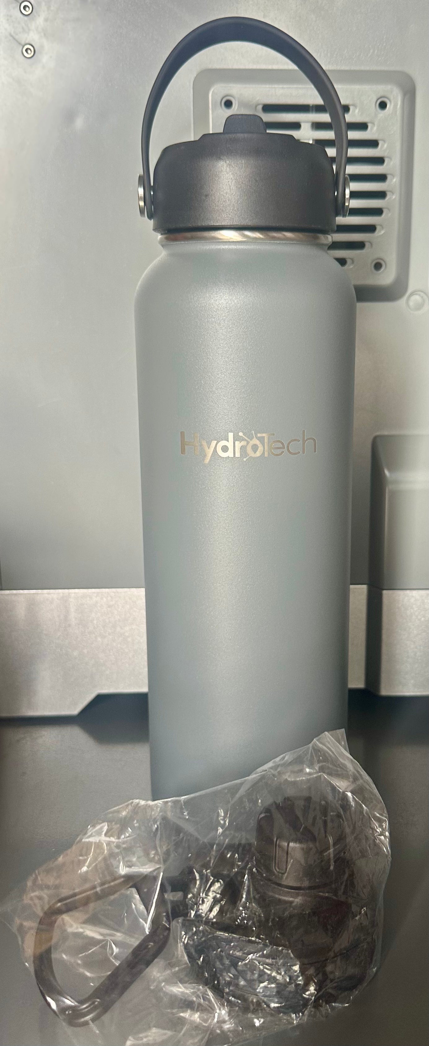 HydroTech Stainless Steel Leak Proof Water Bottle with Double Wall Insulation and 2 Lids (Straw Lid) - 40 OZ.