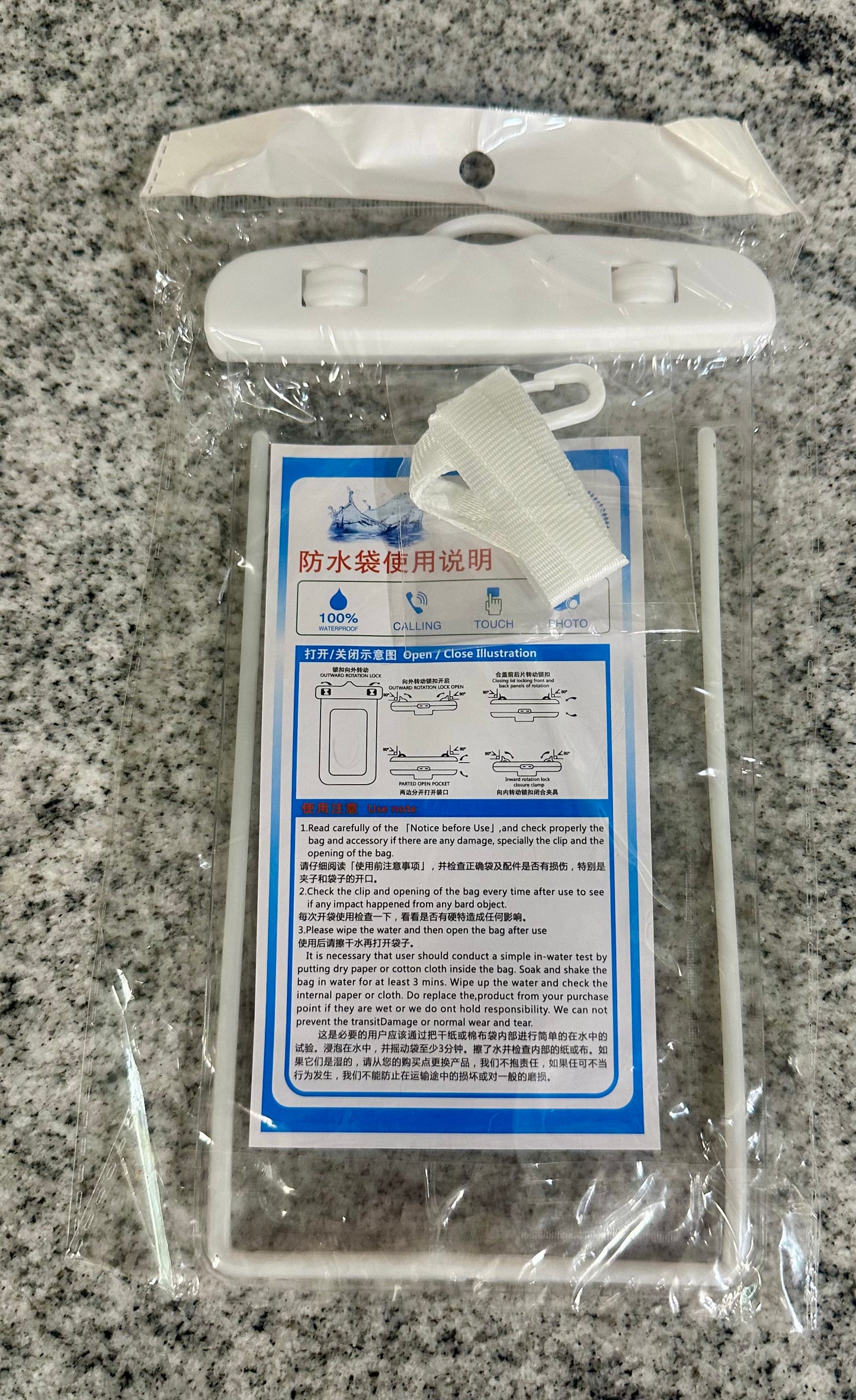 Waterproof Phone Pouch, Clear Compatible with iPhone, Samsung, Google, and Huawei with screens up to 7”