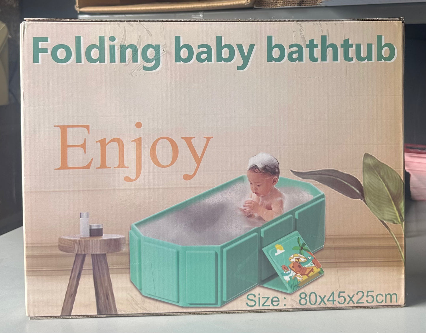 Foldable Baby Bathtub, Portable, Non-Slip, with Drain Plug, Boys and Girls Bathroom Water Pool, Cat and Dog Pet Wash Shower Basin (Pink)