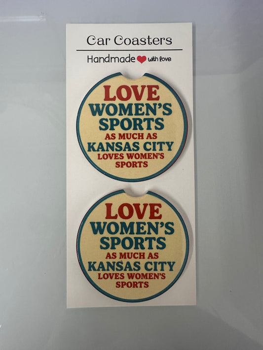 Women’s Sports Ceramic Car Coasters for Cupholders - Set of 2