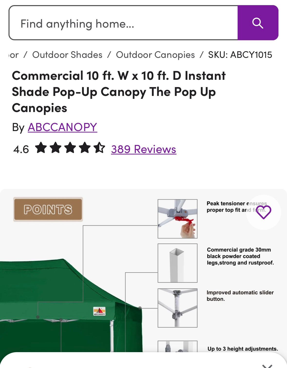 ABCCANOPY Easy Pop Up Canopy Tent with Sidewalls 10x10 Commercial - Series, Green (CP10)