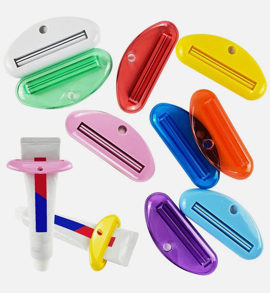 MUXGOA Toothpaste Tube Squeezer Dispenser, 9 Pcs Plastic Holder Clips for Saving Toothpaste Facial Cleanser Creams Paint