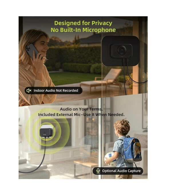 WinEye Window Security Camera, Indoor Window Mounted Camera,  Outdoor Home Security, 2.5K F1.0 Lens, Glare‑Free Through Glass, AI Motion & Person Detection, WiFi 6, No Subscription