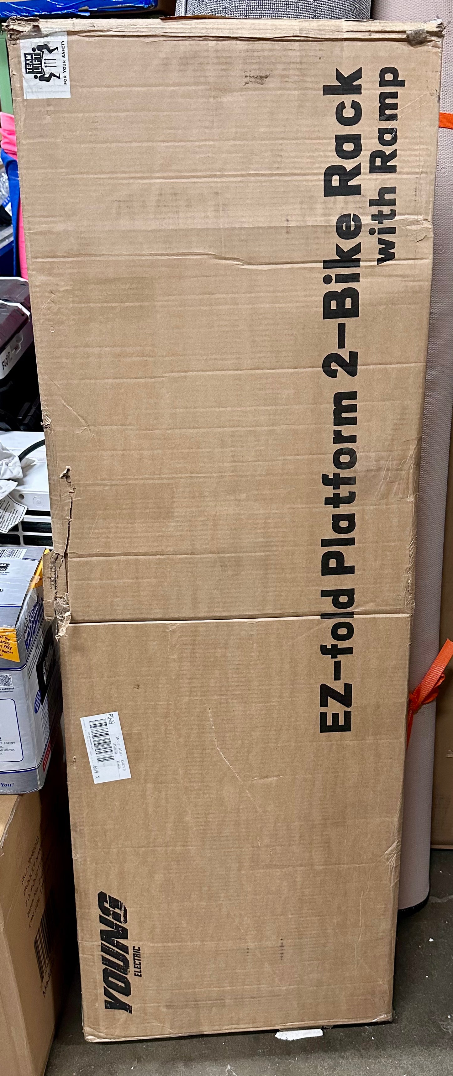 E-Bike Fold Rack with Ramp, Hitch 2 Bike Rack, 200 lbs Capacity Electric Bike Carrier, Foldable Platform Mount for Cars, Trucks, SUVs, Minivans, Up to 5-Inch Fat Tire for 2'' Receiver (W550)