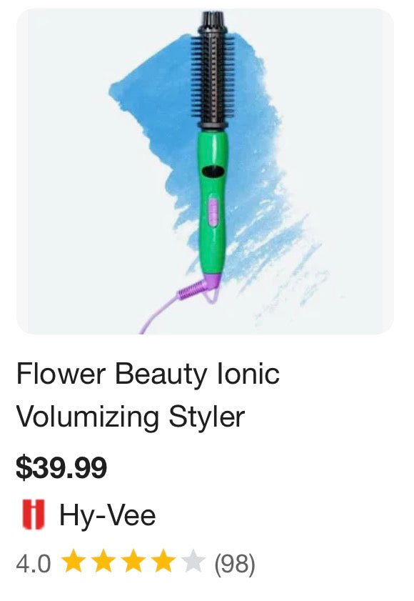 Flower Beauty Ionic Volumizing Styler - Versatile Ceramic Styling Iron - Straightens, Curls, Adds Volume & Shine to Hair - Includes 2 Heat Settings