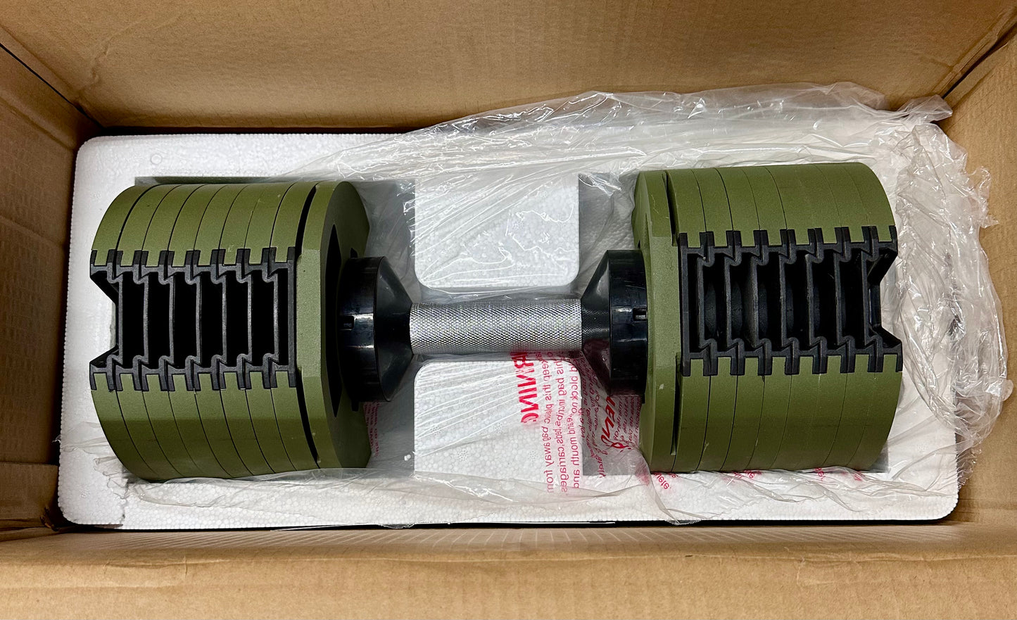 New - Adjustable Dumbbell (Single) by ROBURFLEX, 80 pounds total Weight for Strength Training Fitness, Cast Iron Plates (W529)