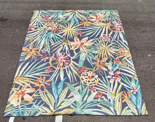 New - Indoor/Outdoor Rug, 7’6”x 9’6” Non-Slip Tropical Palm Leaf Outdoor Patio Rug,Easy Care Non-Shedding Rug for Porch,Backyard,Balcony Deck,RV (L926)