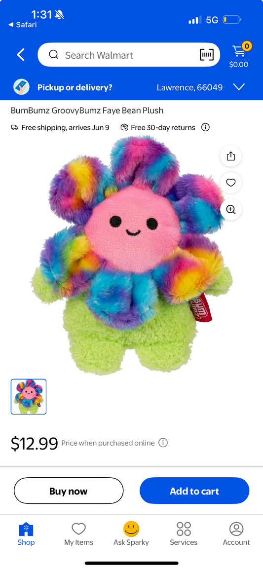 Bumbumz 7.5 Inch Plush Groovybumz - Faye Flower