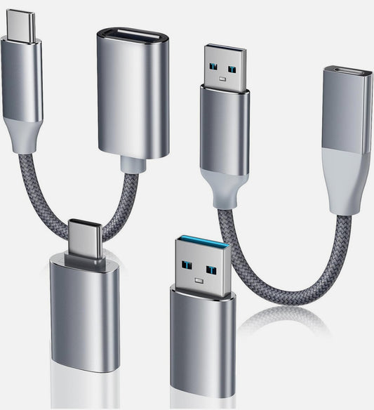 Temdan USB C to USB Adapter 4 Pack with USB Type C Male to USB 3.0 Female,for Apple Watch Ultra 8 9,iPhone 15 Pro Max 14 13 12,AirPods,OTG Adapt USB to USB C-Silver