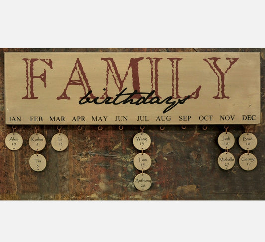 Hearthside Collection Family Birthday Calendar