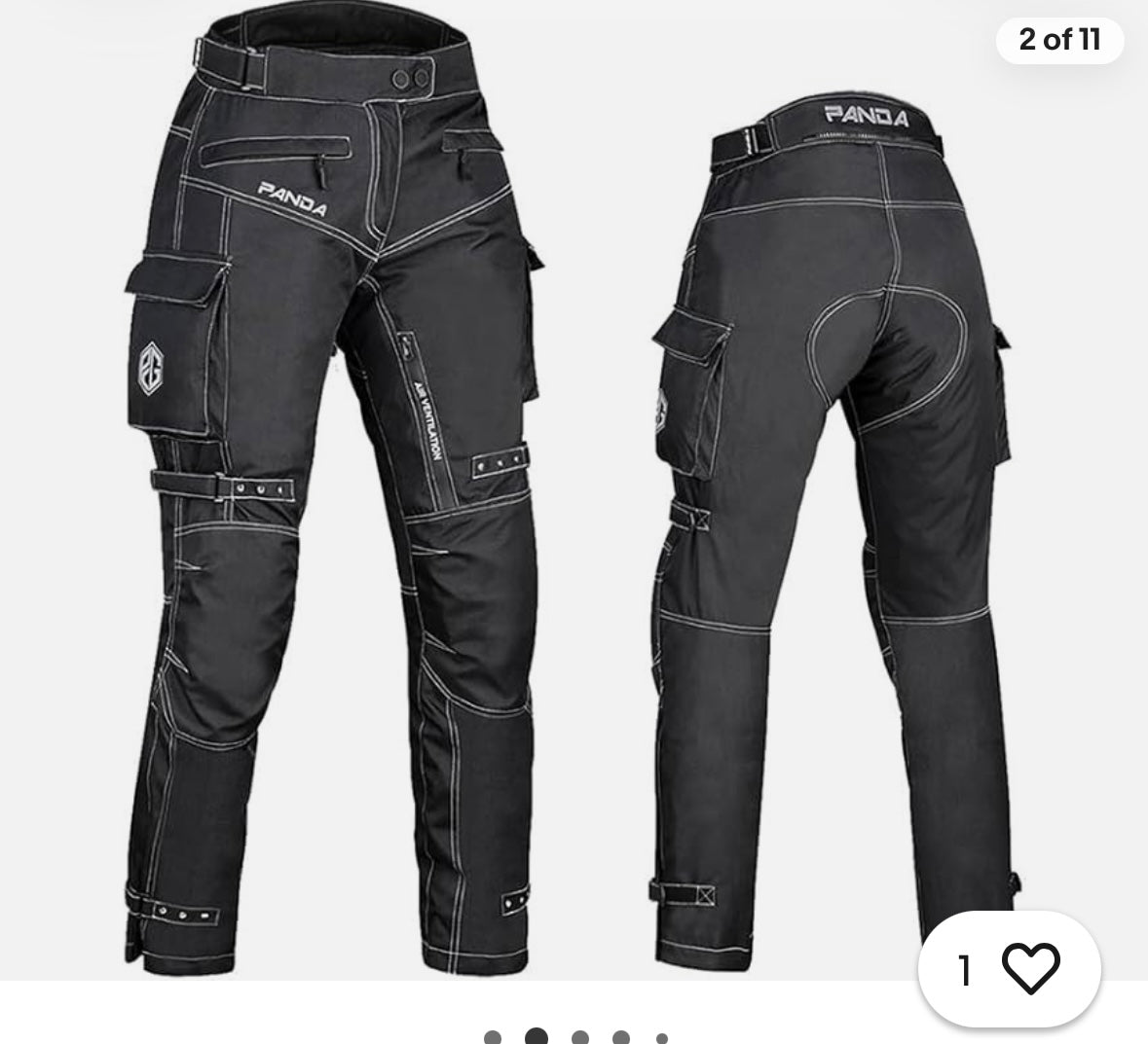 Panda Cycle Gear “Nitro” Women’s Motorcycle Pants  Model: PCG-1922, (Size Large)