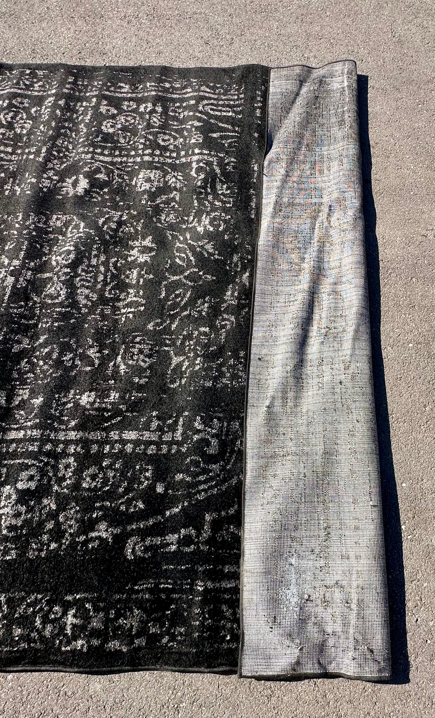 nuLOOM Arlena Vintage Traditional Area Rug - 7'6" x 9'6" Area Rug Modern/Contemporary Black/Grey Rugs for Living Room Bedroom Dining Room Kitchen (L1060)