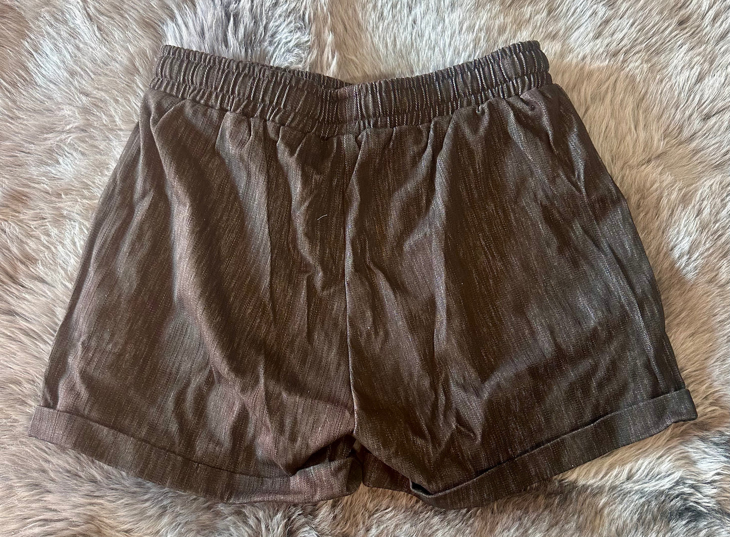 Women's Elastic Waist Casual Comfy Cotton Beach Shorts with Drawstring and Pockets (Size Small)