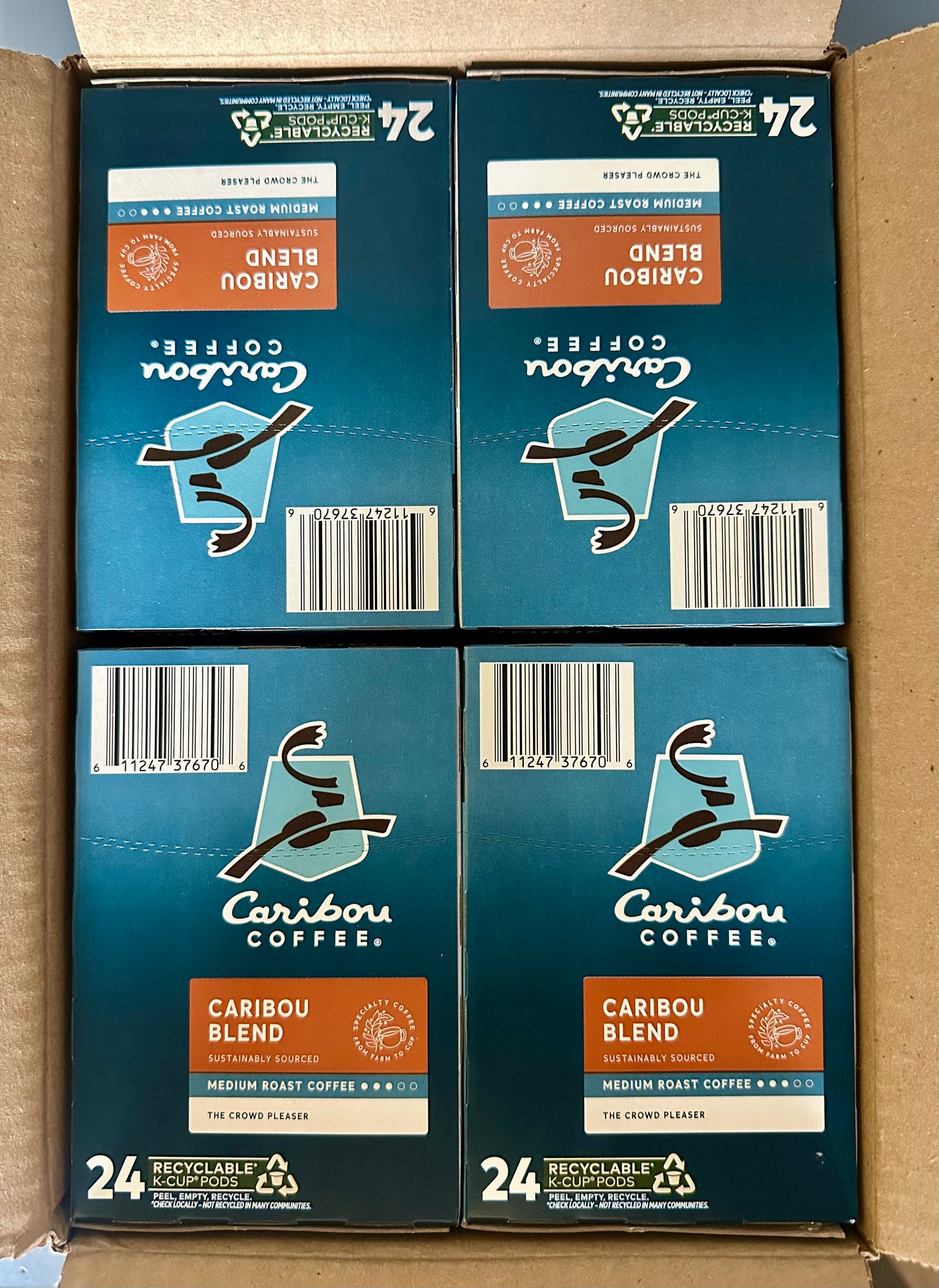 Caribou Coffee Caribou Blend Keurig Single-Serve K-Cup Pod, Medium Roast Coffee, 96 Count
