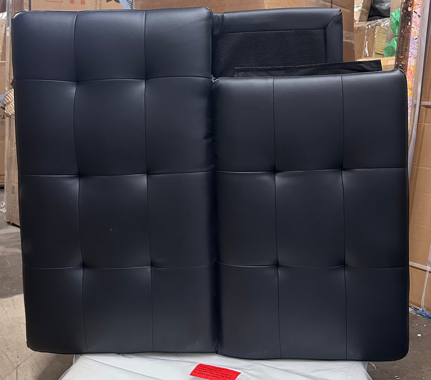 Convertible Couch Sofa Bed Sleeper, Modern Faux Leather Recliner, Reversible Loveseat, Folding Daybed Guest Bed, Removable Armrests, Cup Holders, 3 Angles, 772lb Capacity, Black (L996)