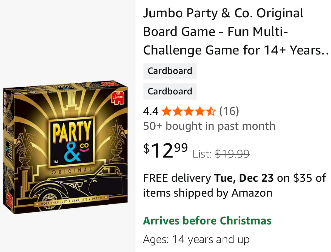Jumbo Party & Co. Original Board Game - Fun Multi-Challenge Game for 14+ Years, Multiplayer Family Entertainment.