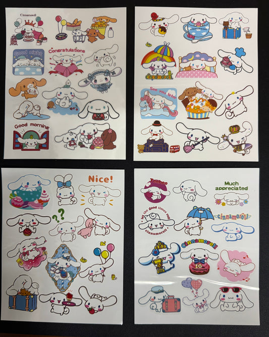 ‼️2 for $3‼️ 4 Sheets Cinnamoroll Temporary Tattoos (Total 8 Sheets)