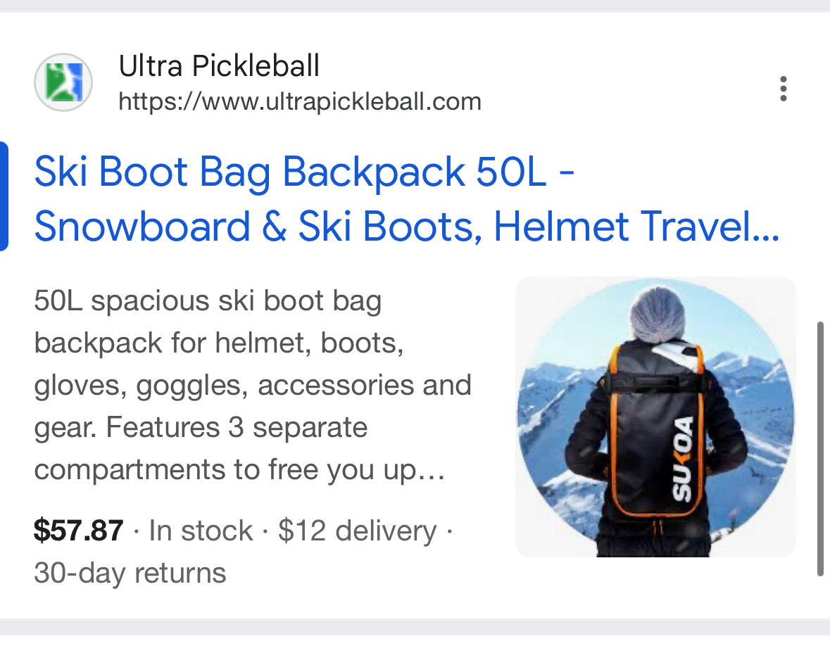 Ski Boot Bag Backpack 50L - Snowboard & Ski Boots, Helmet Travel Bag for Flying Air Travel - Ergonomic Skiing Gear Accessories (Gloves, Jacket, Goggles) Carrier Luggage with Adjustable Straps