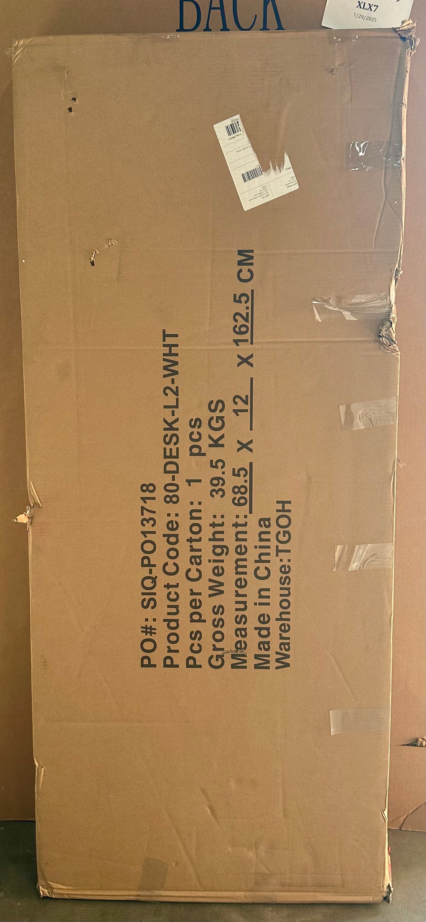 Computer Desk - L-Shaped Desk with X-Pattern Legs - For Office, Computer, or Craft Table  (White) (O443)