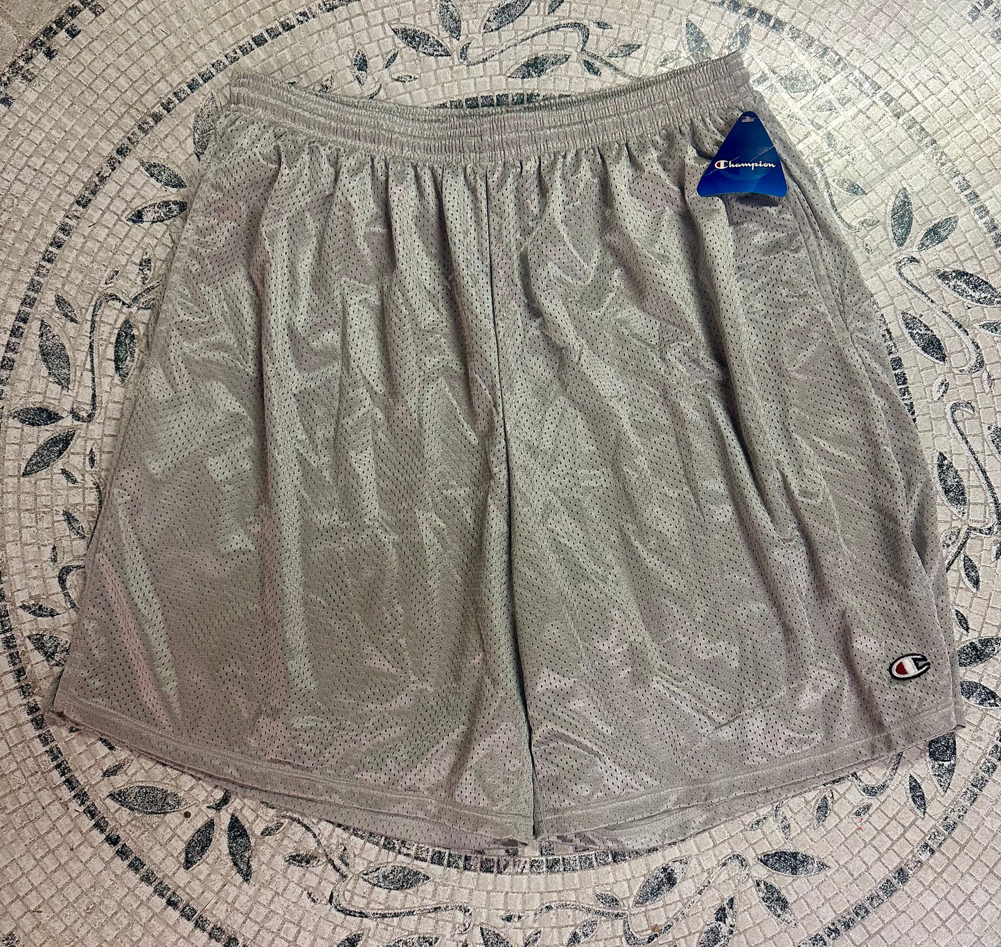 Champion Men's Mesh Gym Shorts, Lightweight, Grey (Size 2XL)