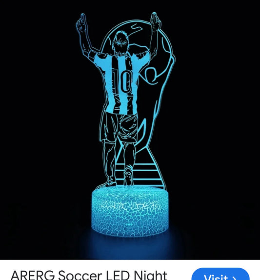 Argentina Soccer Player #10 16 Color Night Light