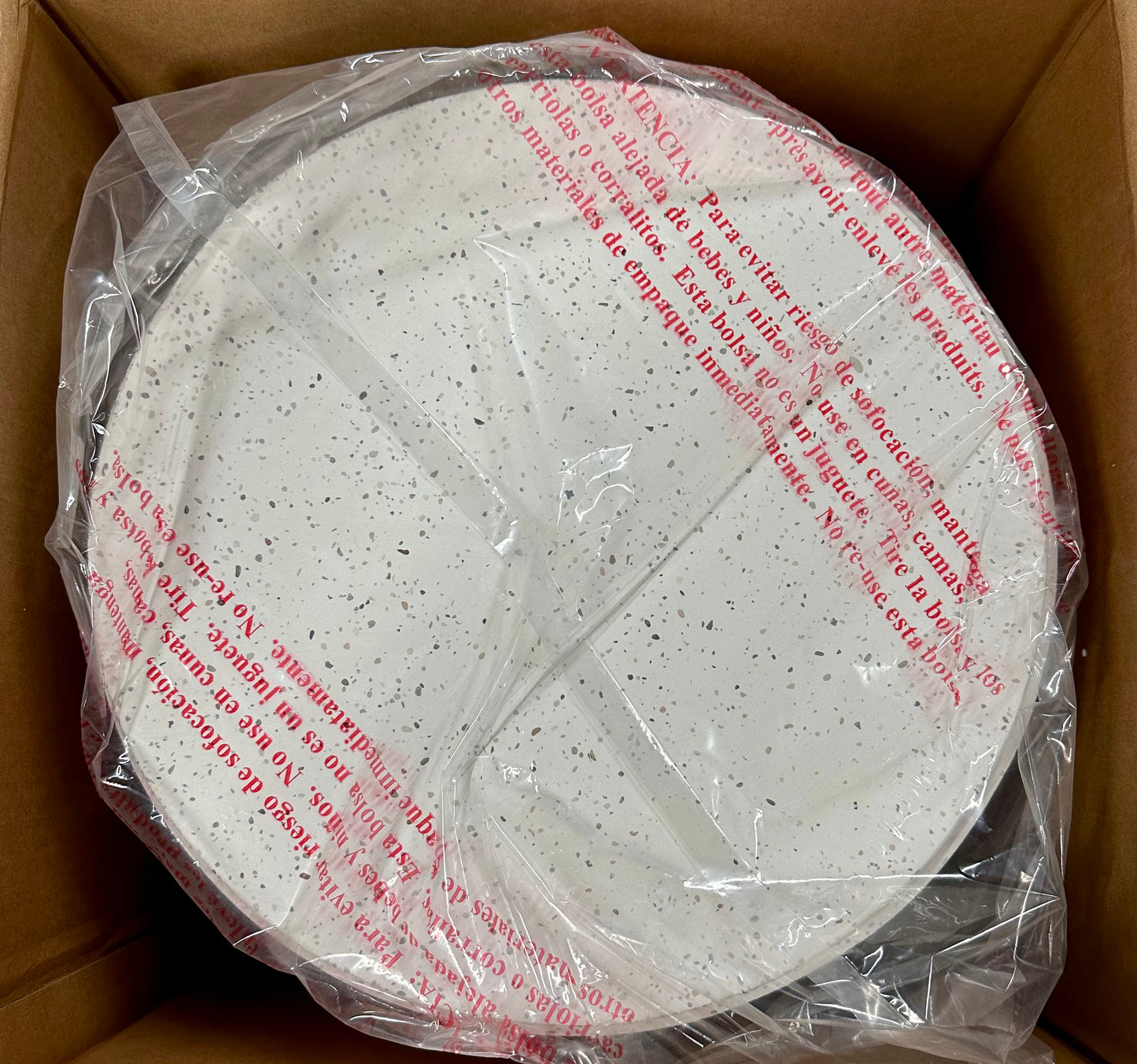 COSIEST Outdoor Side Table, Cylinder Shaped MgO Patio End Table, Lightweight Accent Table for Home, Garden, Deck, Spotted White (L1094)