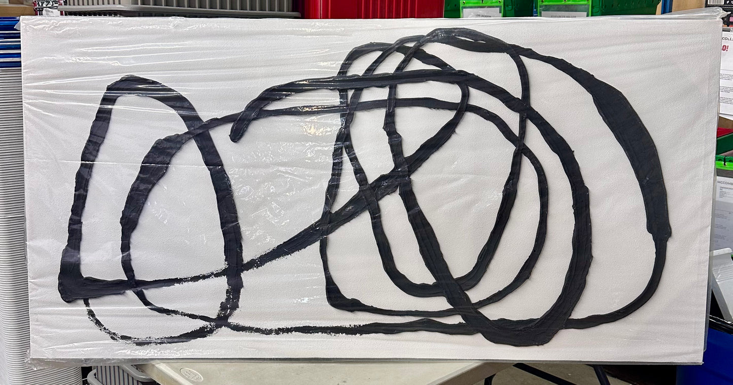 NANKAI Canvas, Hand-Painted 30x60 inch Contemporary
Minimalist Art Painting, Black and White, Textured Abstract Oil
Painting, Home Wall Decorative Art L1142)