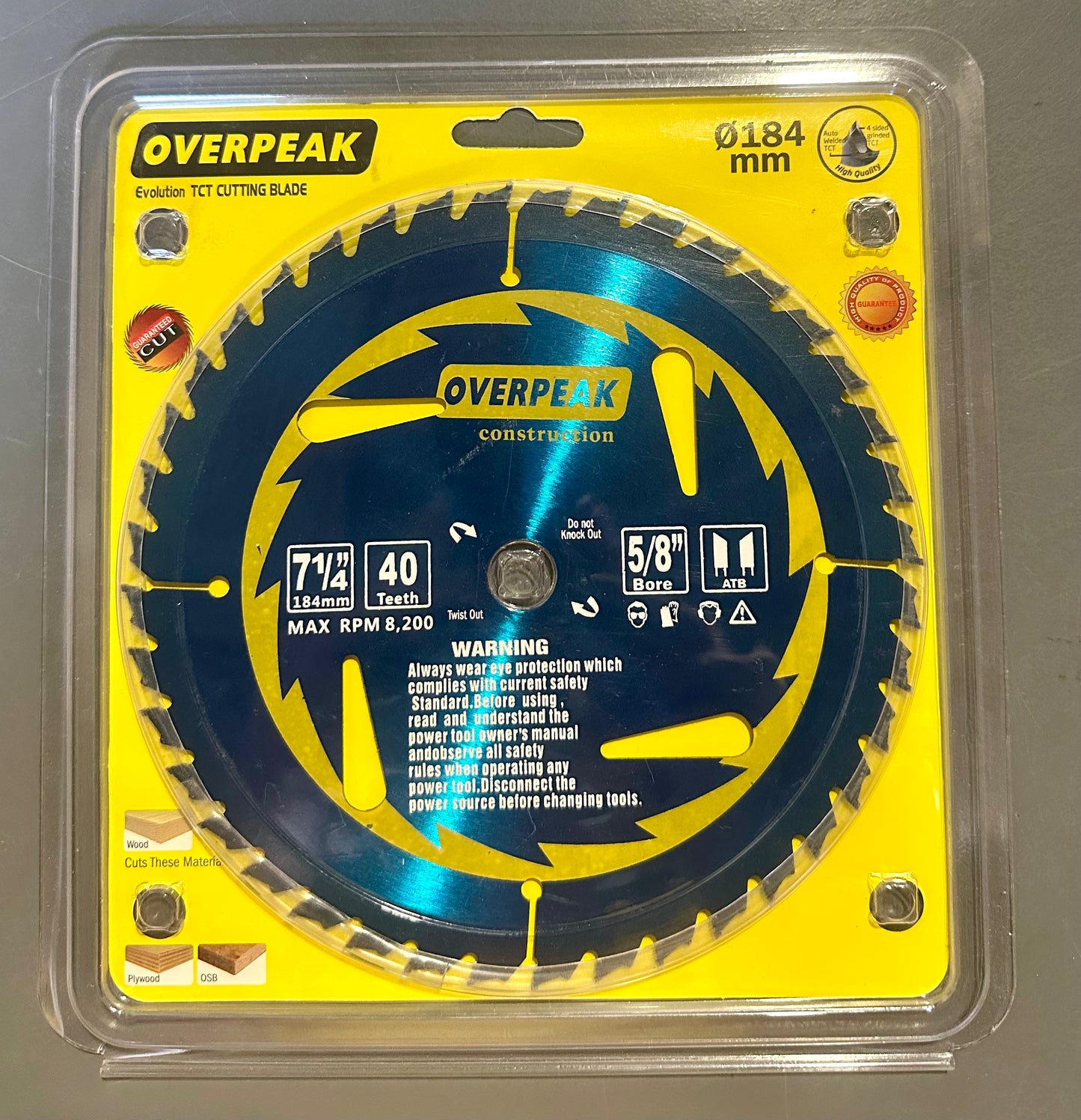 Overpeak 7-1/4 Inch Circular Saw Blade Carbide Ultra Finish Saw Blades with 5/8 Inch Arbor and PermaShield Coating