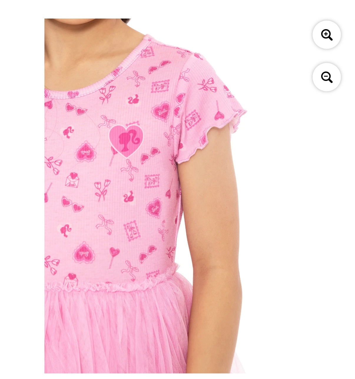 Barbie Girls' Print Tutu Dress with Short Sleeves (Size 8)