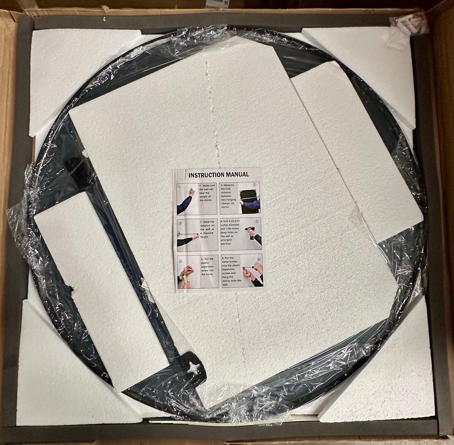 HARRITPURE Round Mirror 36” Black Wall Mounted Circular Vanity Mirror with Brushed Aluminum Alloy Frame, Modern Decor for Bathroom, Living Room, Vanity, Bedroom, Entryway (M425)